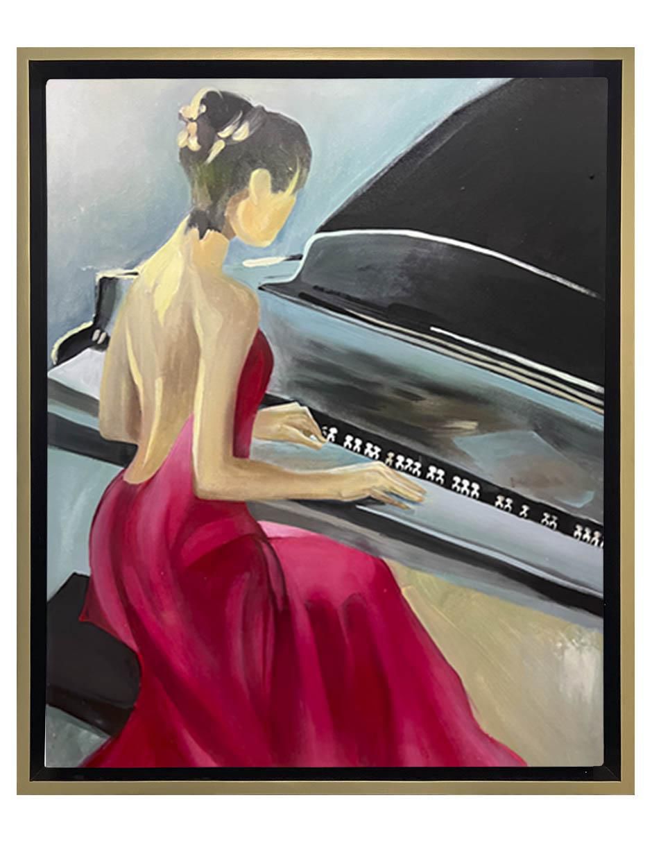 Pintura La Pianista técnica acrílico Pianistas Pintura La Pianista técnica acrílico Pianistas