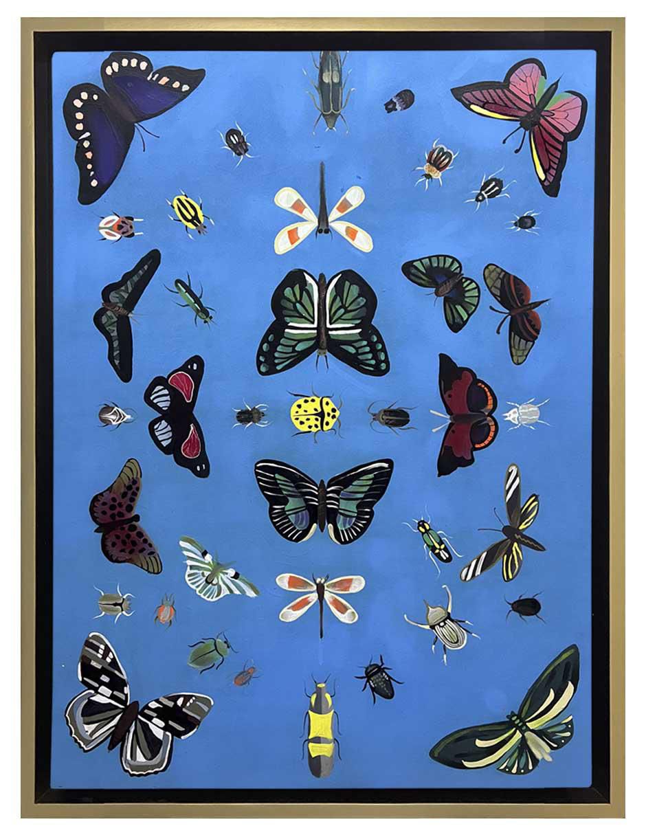 Pintura Entre Insectos Y Mariposas técnica acrílico Animalart Pintura Entre Insectos Y Mariposas técnica acrílico Animalart