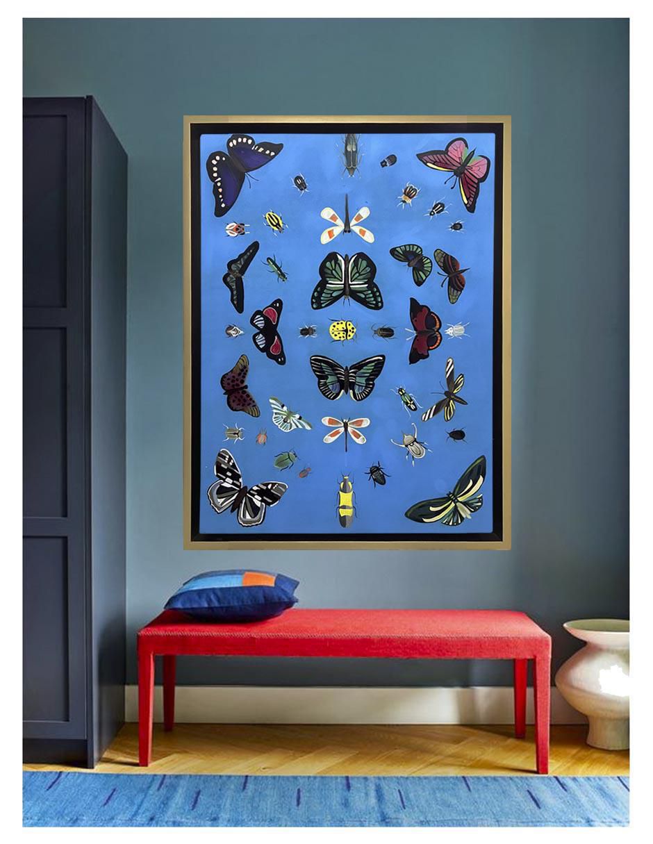 Pintura Entre Insectos Y Mariposas técnica acrílico Animalart 2