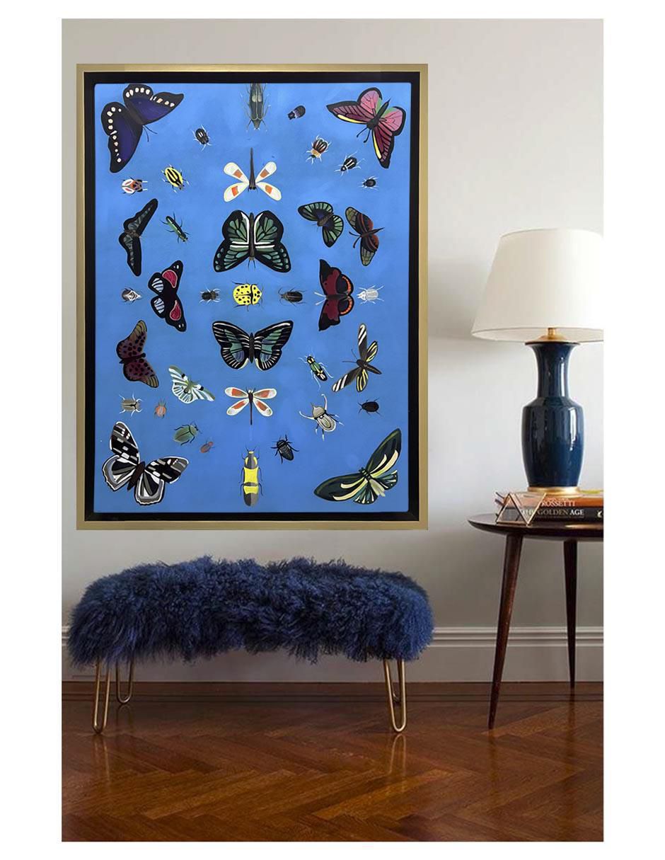Pintura Entre Insectos Y Mariposas técnica acrílico Animalart 3