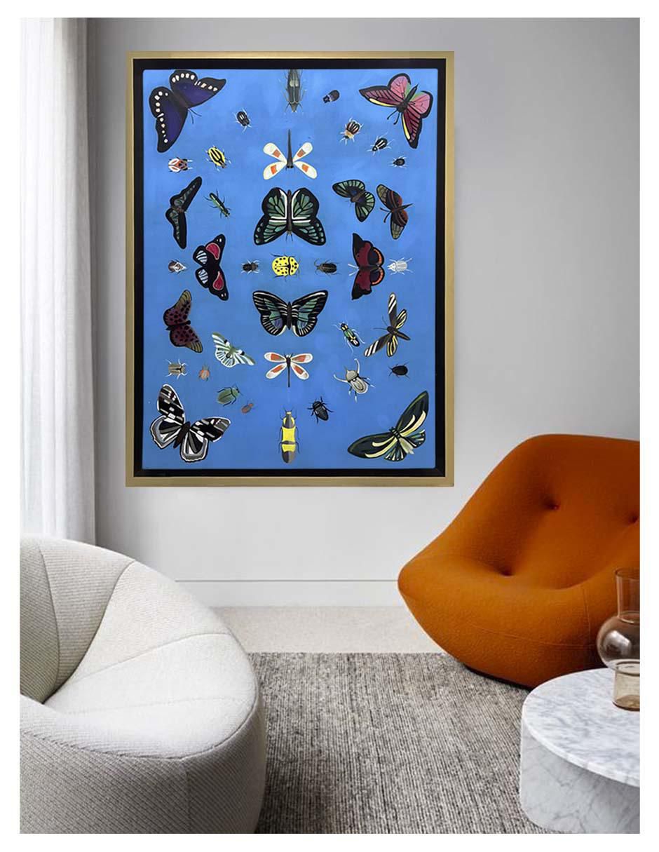 Pintura Entre Insectos Y Mariposas técnica acrílico Animalart 5