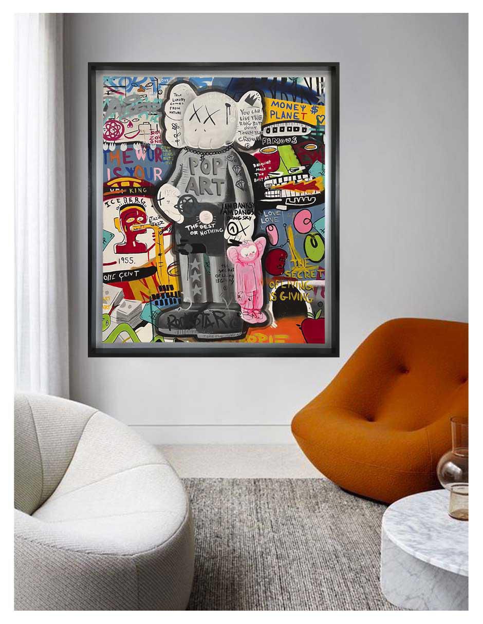 Pintura The Best Or Nothing técnica mixta Kaws 2