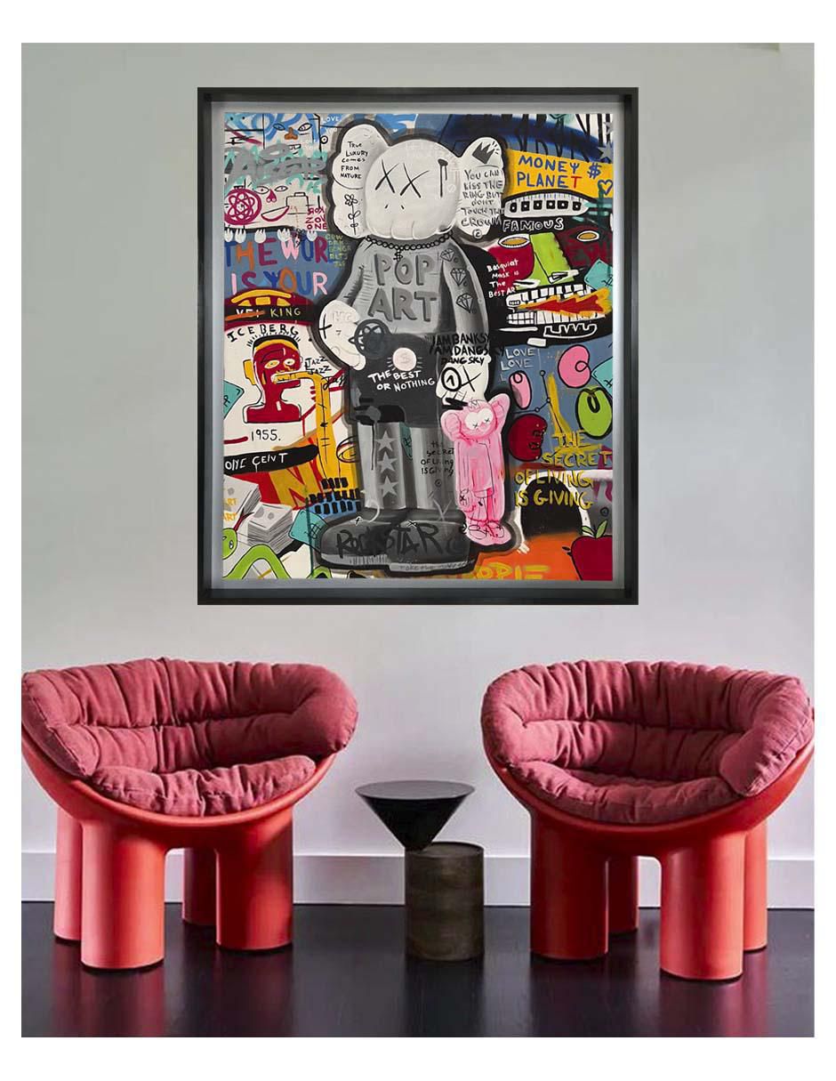 Pintura The Best Or Nothing técnica mixta Kaws 3