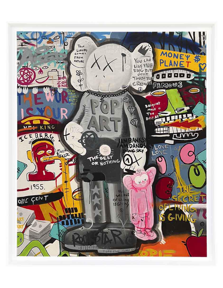 Pintura The Best Or Nothing técnica mixta Kaws Pop Pintura The Best Or Nothing técnica mixta Kaws Pop
