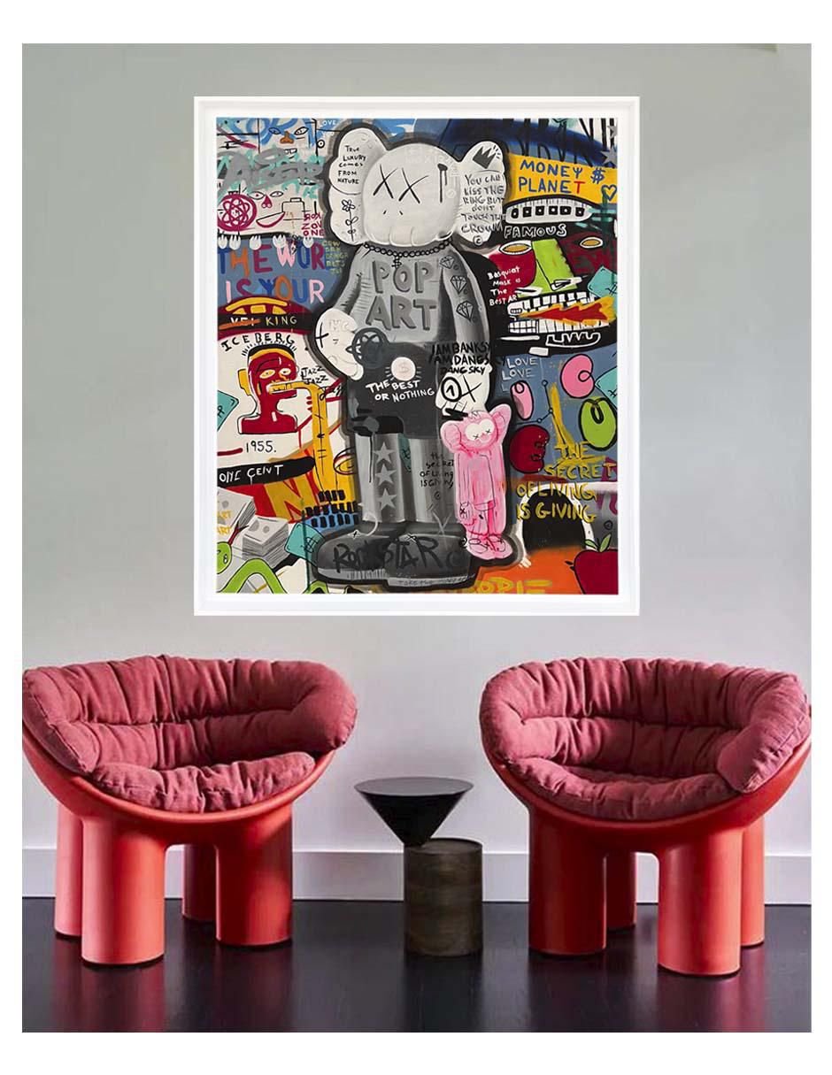 Pintura The Best Or Nothing técnica mixta Kaws Pop 3
