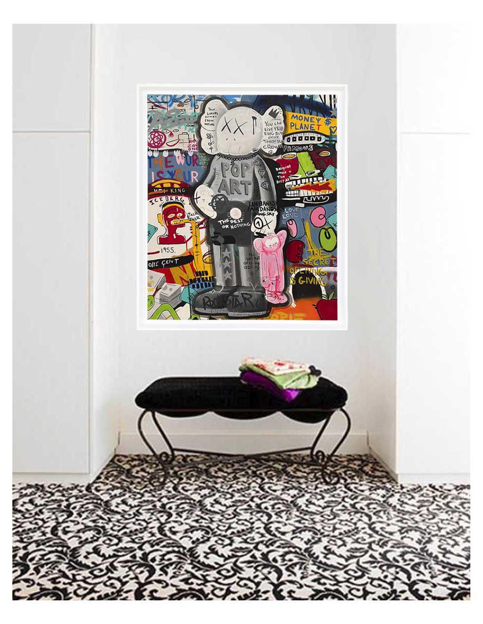 Pintura The Best Or Nothing técnica mixta Kaws Pop 4