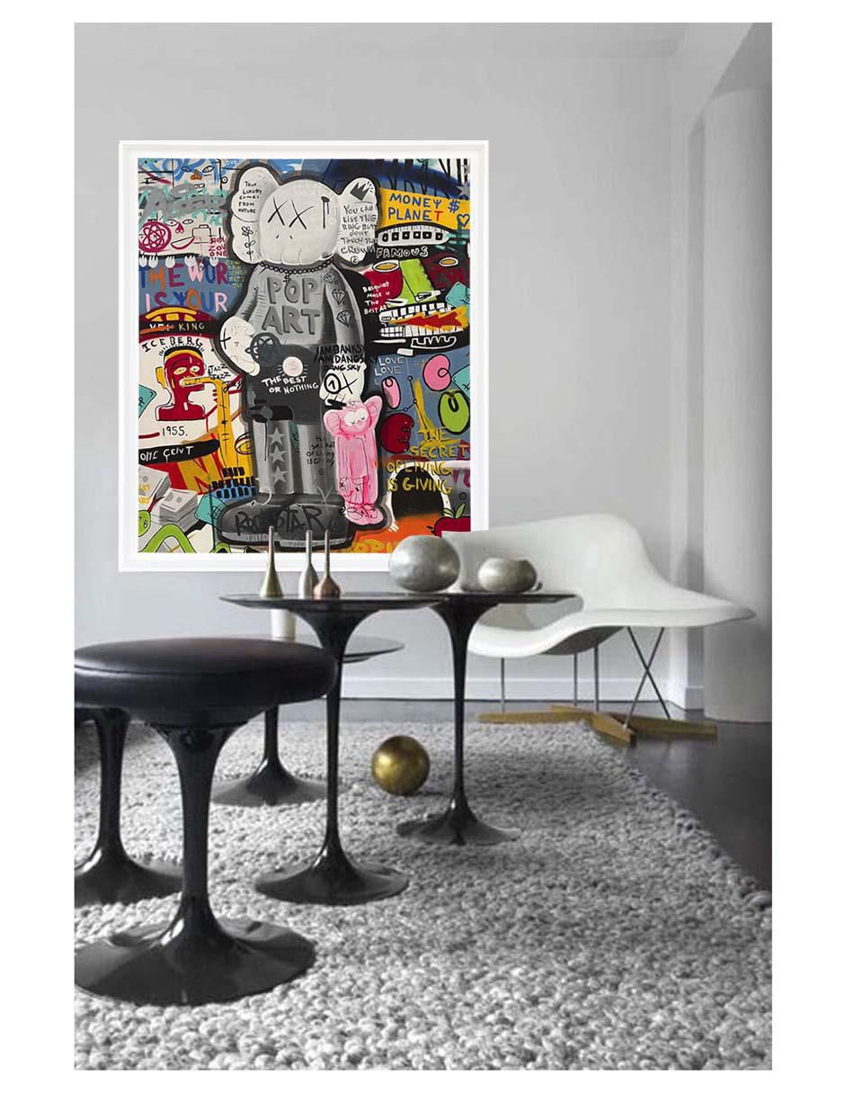 Pintura The Best Or Nothing técnica mixta Kaws Pop 5