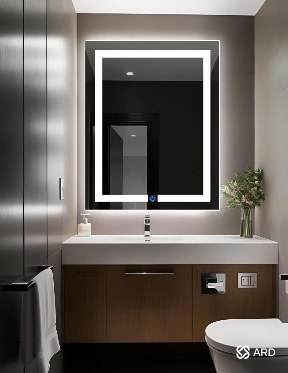 Espejo rectangular Ard para baño con luz led Luminous Glass