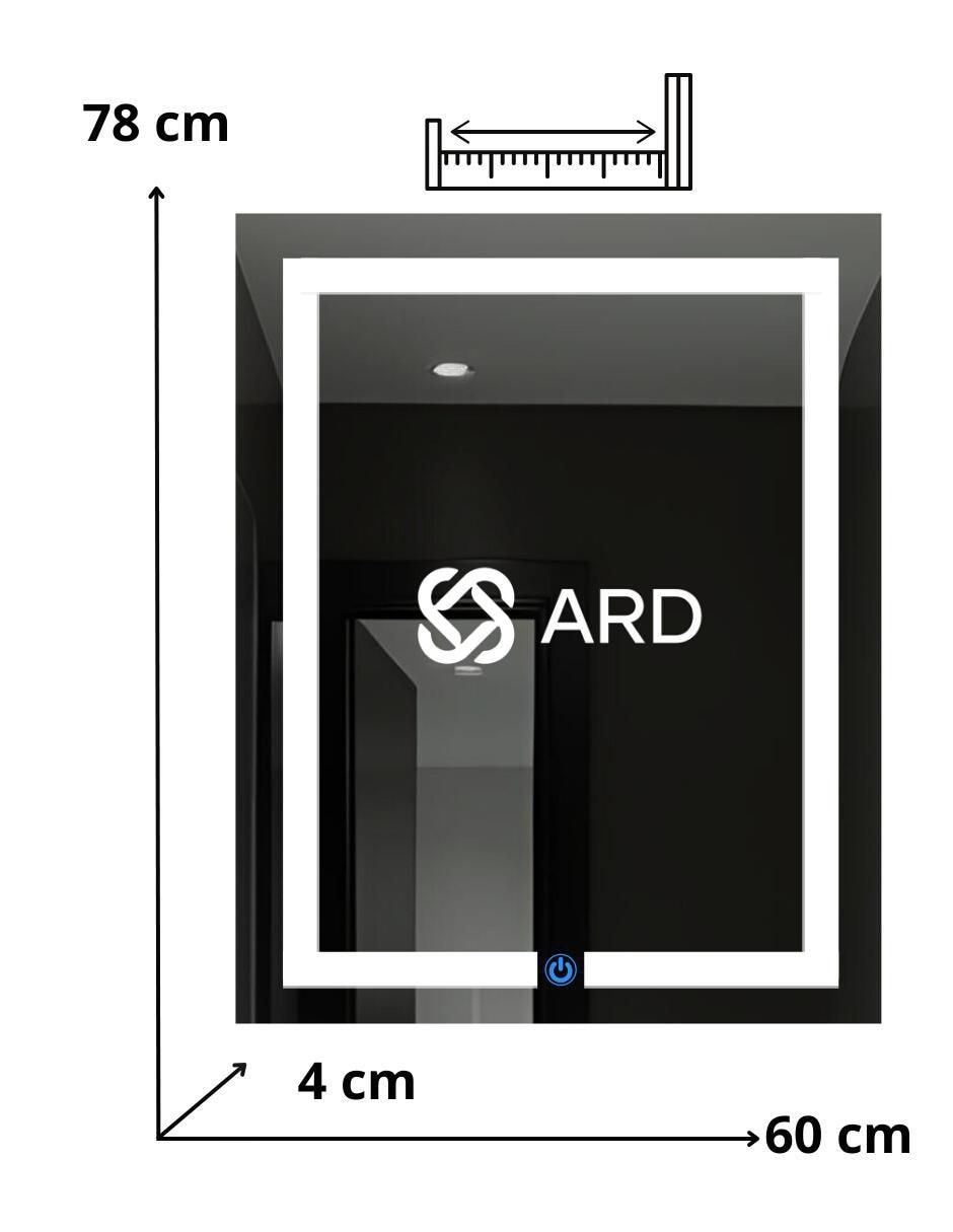 Espejo rectangular Ard para baño con luz led Luminous Glass