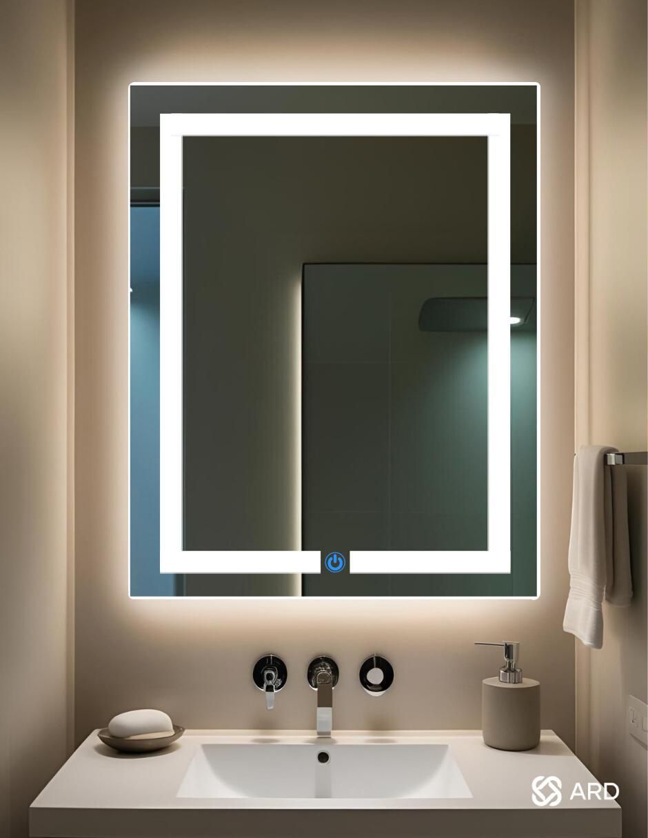 Espejo rectangular Ard para baño con luz led Luminous Glass