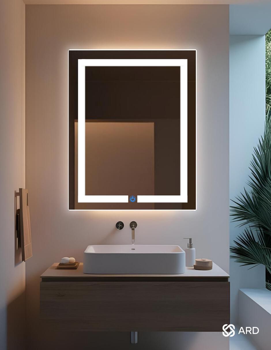 Espejo rectangular Ard para baño con luz led Luminous Glass