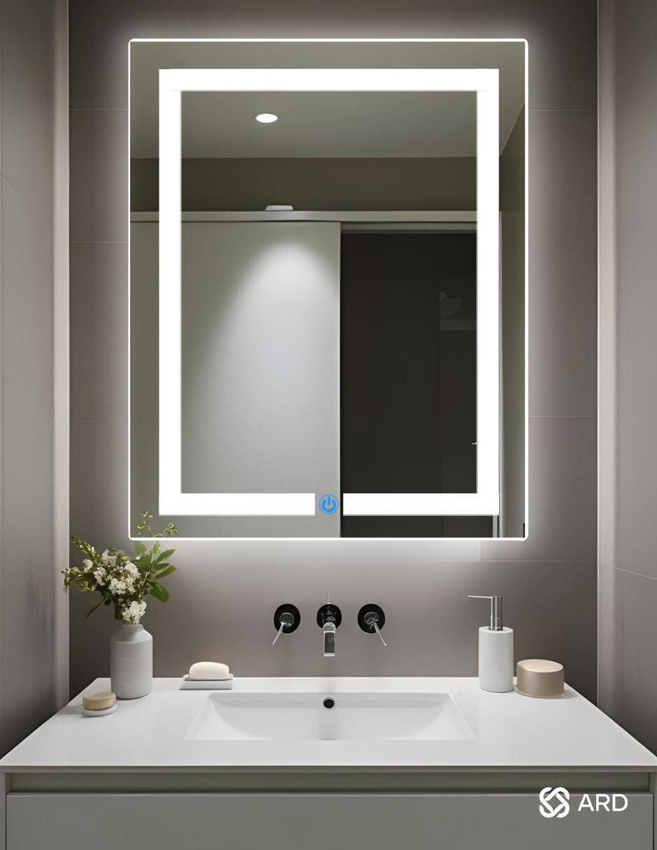 Espejo rectangular Ard para baño con luz led Luminous Glass