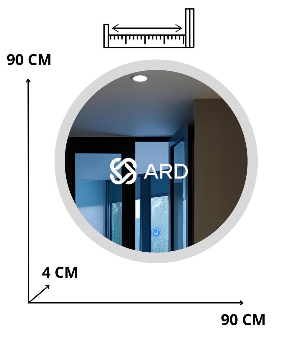 Espejo redondo Ard para baño con luz Led Luminous Glass Halo