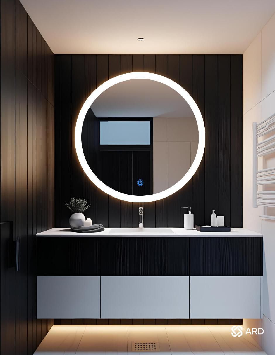 Espejo redondo Ard para baño con luz Led Luminous Glass Halo