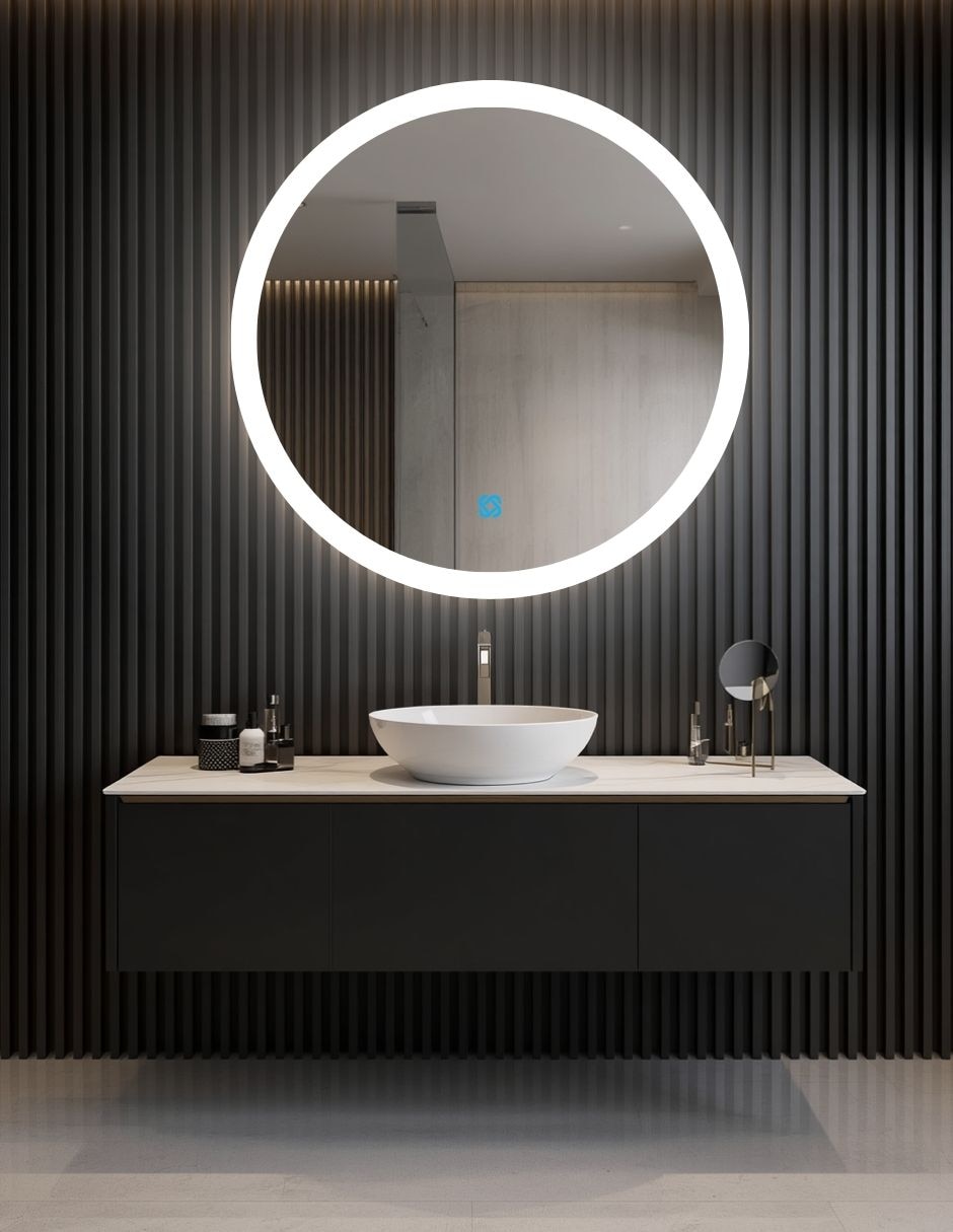 Espejo redondo para baño con luz LED Luminous Glass Halo