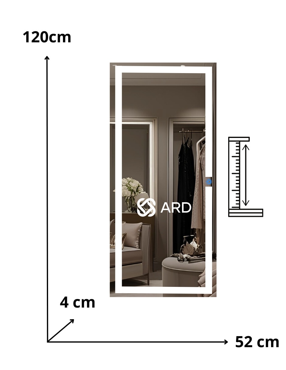 Espejo rectangular para baño con luz led luminous glass 8