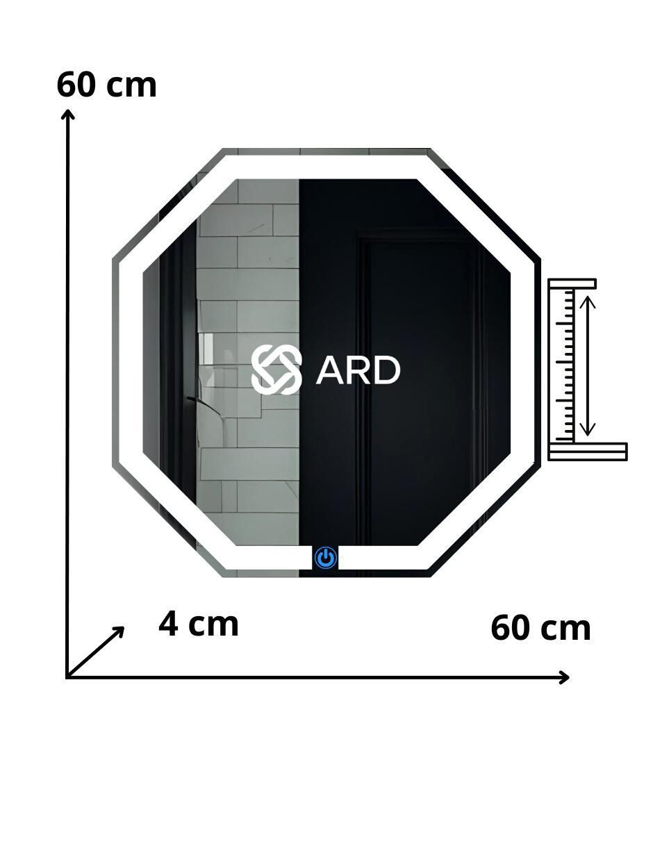 Espejo octagonal para baño con luz led Glanz Octaglow 10