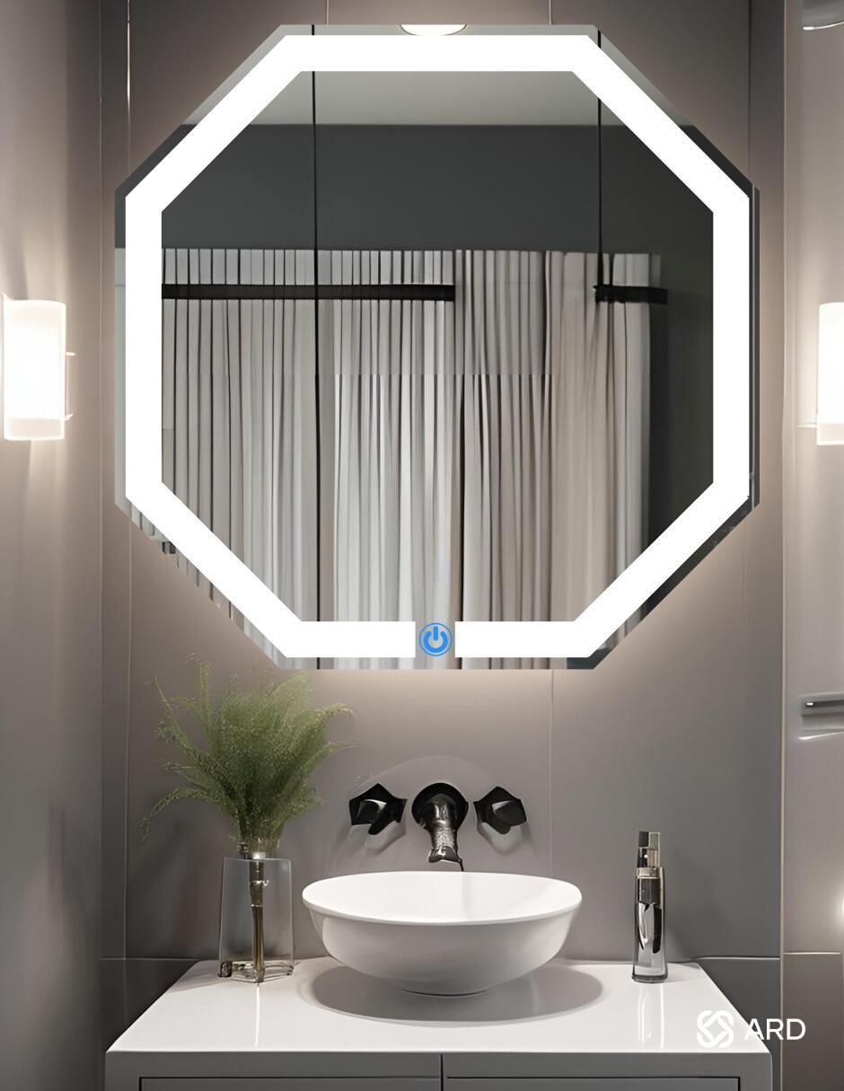 Espejo octagonal para baño con luz led Glanz Octaglow 4
