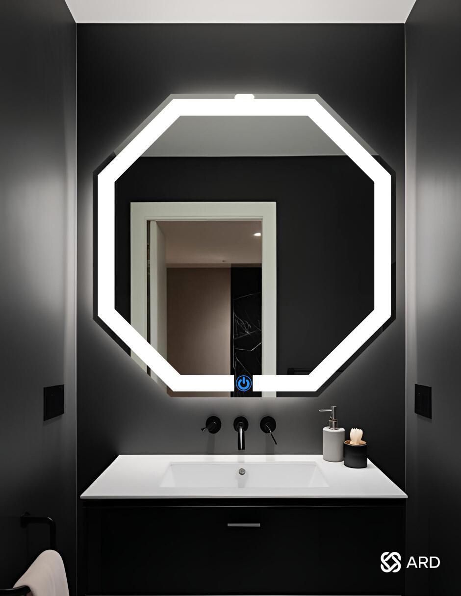 Espejo octagonal para baño con luz led Glanz Octaglow Espejo octagonal para baño con luz led Glanz Octaglow