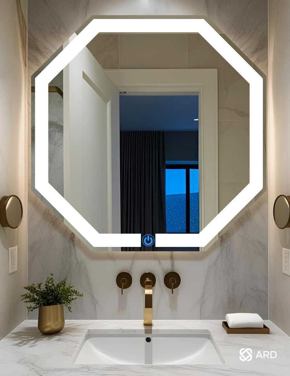 Espejo octagonal para baño con luz led Glanz Octaglow 6