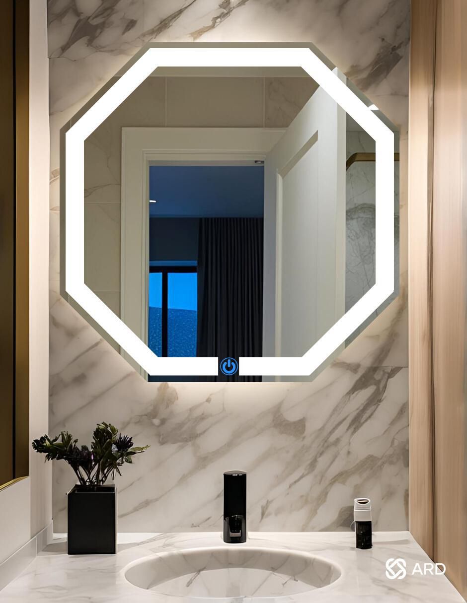 Espejo octagonal para baño con luz led Glanz Octaglow 8