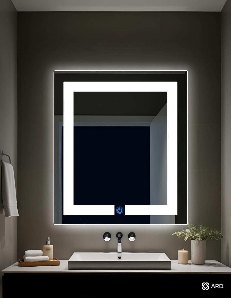 Espejo rectangular Ard para baño con luz led Luminous Glass
