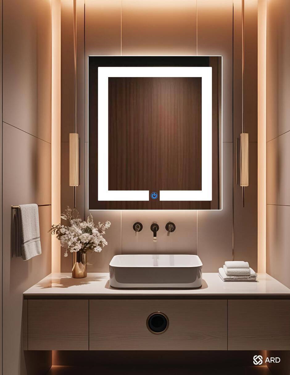 Espejo rectangular Ard para baño con luz led Luminous Glass