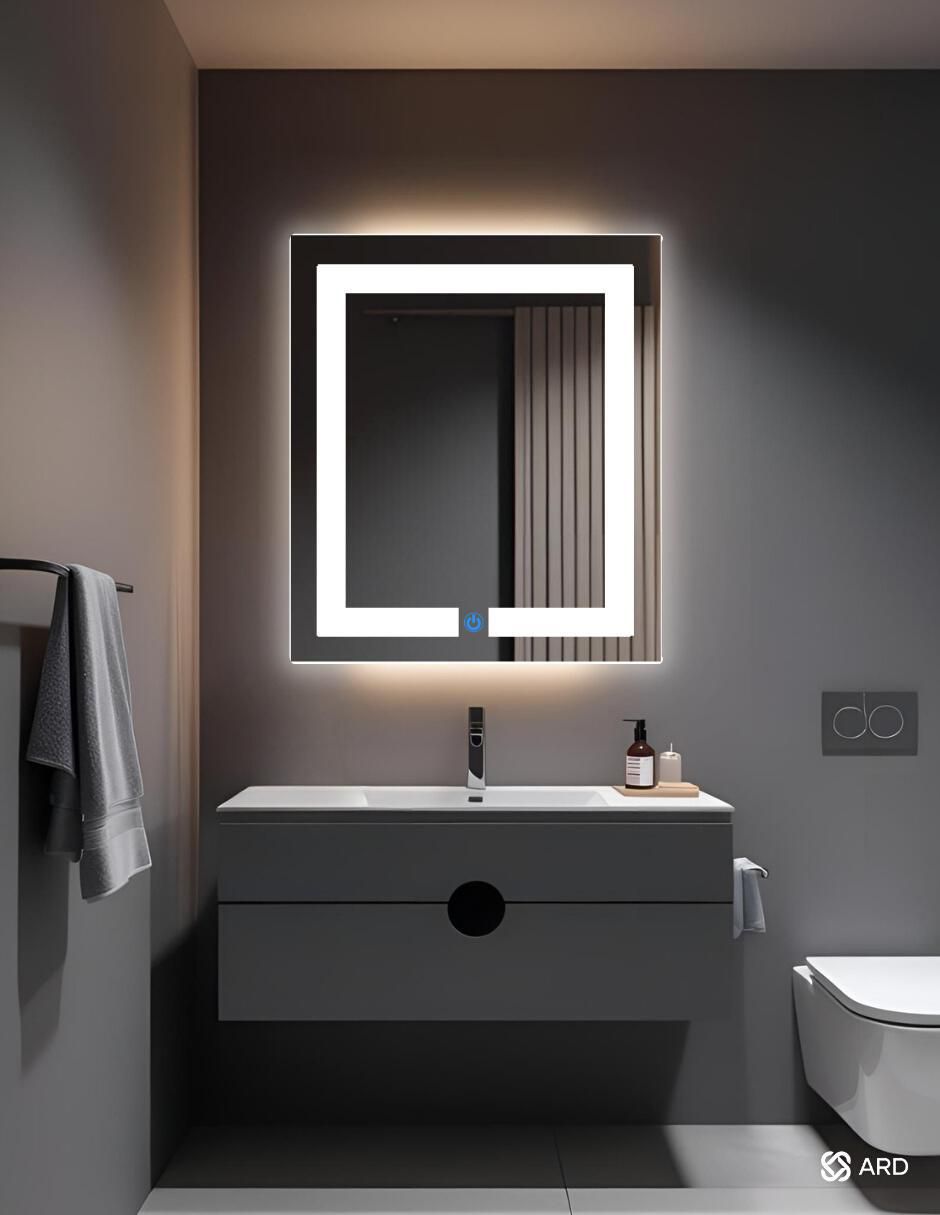 Espejo rectangular Ard para baño con luz led Luminous Glass