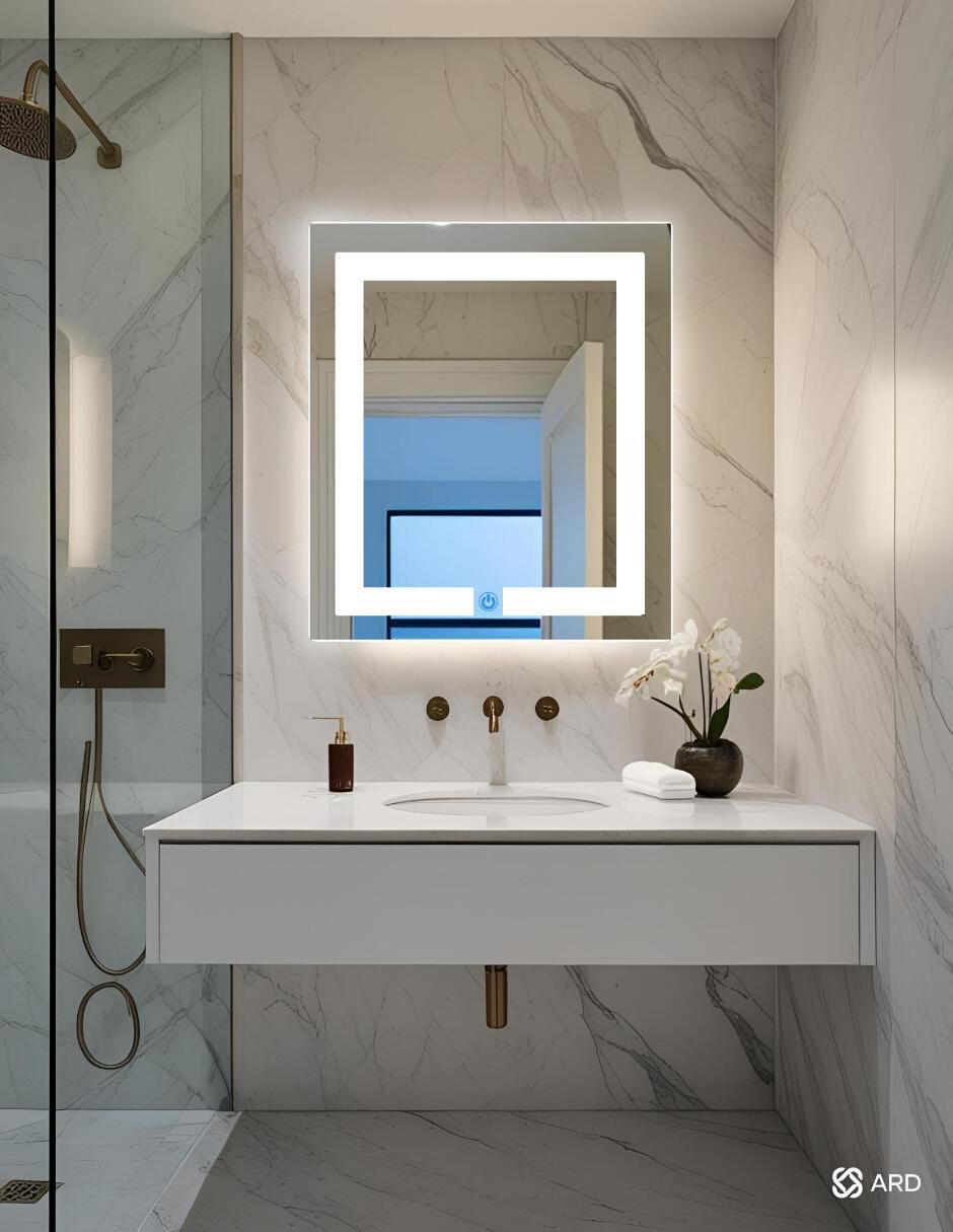 Espejo rectangular Ard para baño con luz led Luminous Glass
