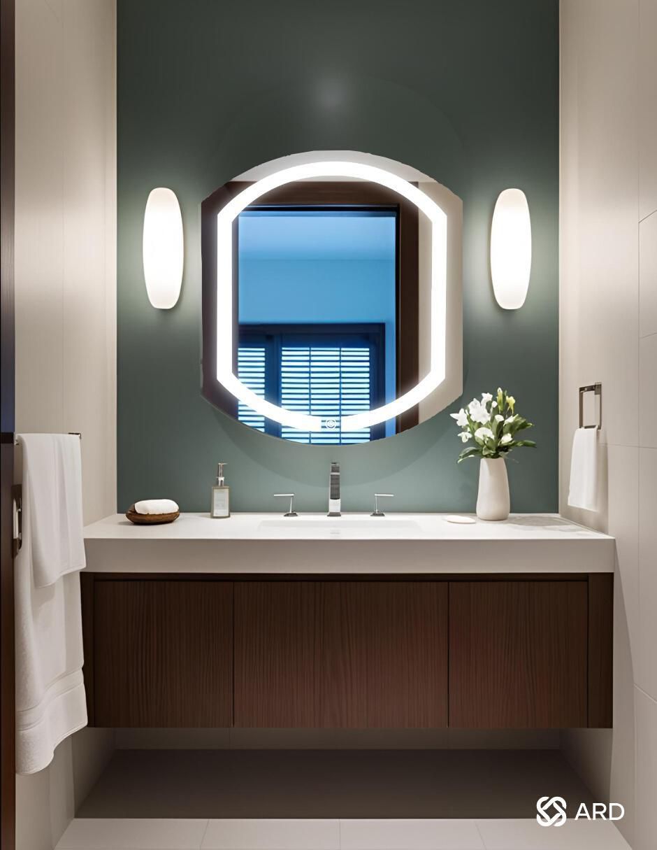 Espejo ovalado Ard para baño con luz led Luminous Capsule