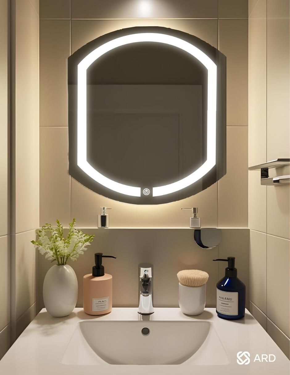 Espejo ovalado Ard para baño con luz led Luminous Capsule