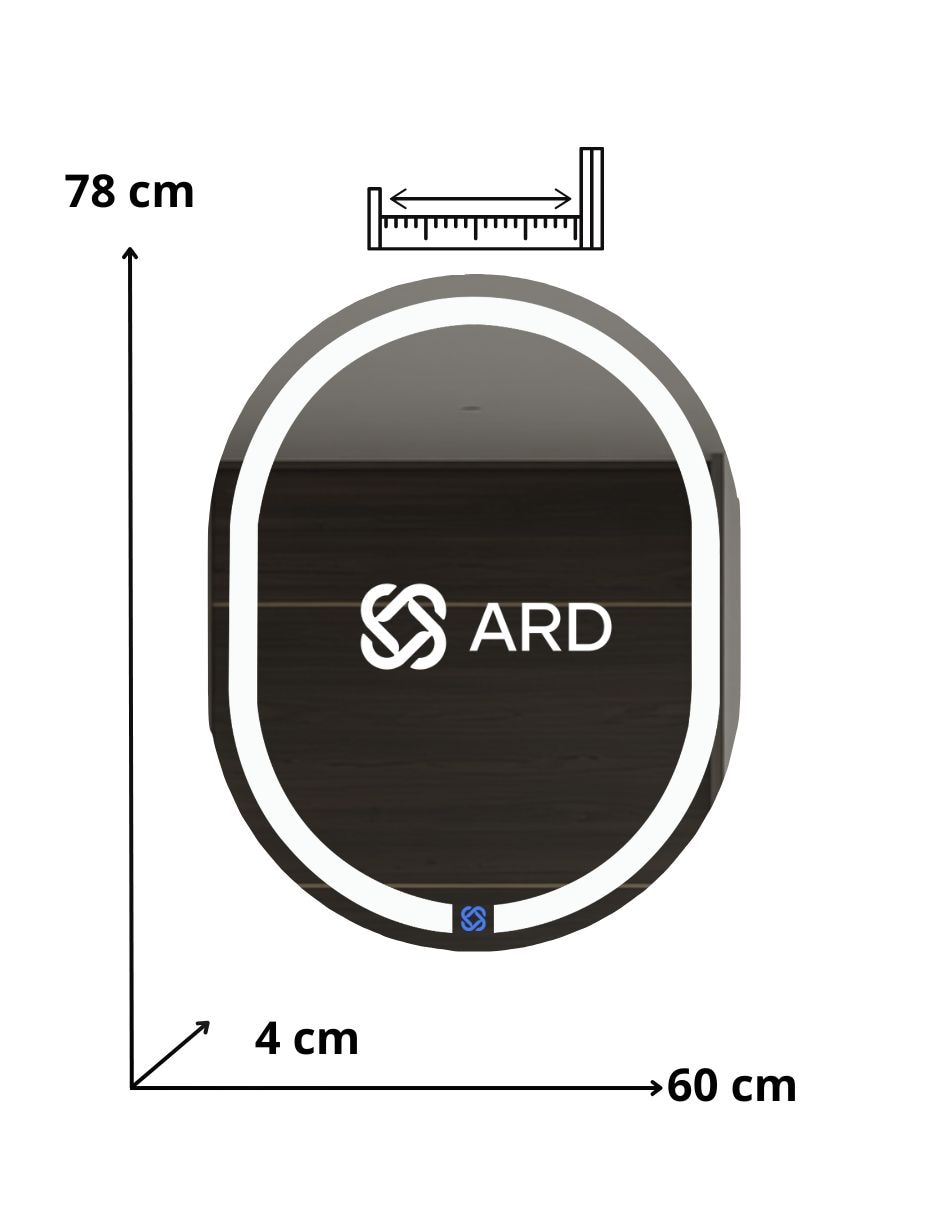Espejo ovalado para baño con luz led luminous capsule 9
