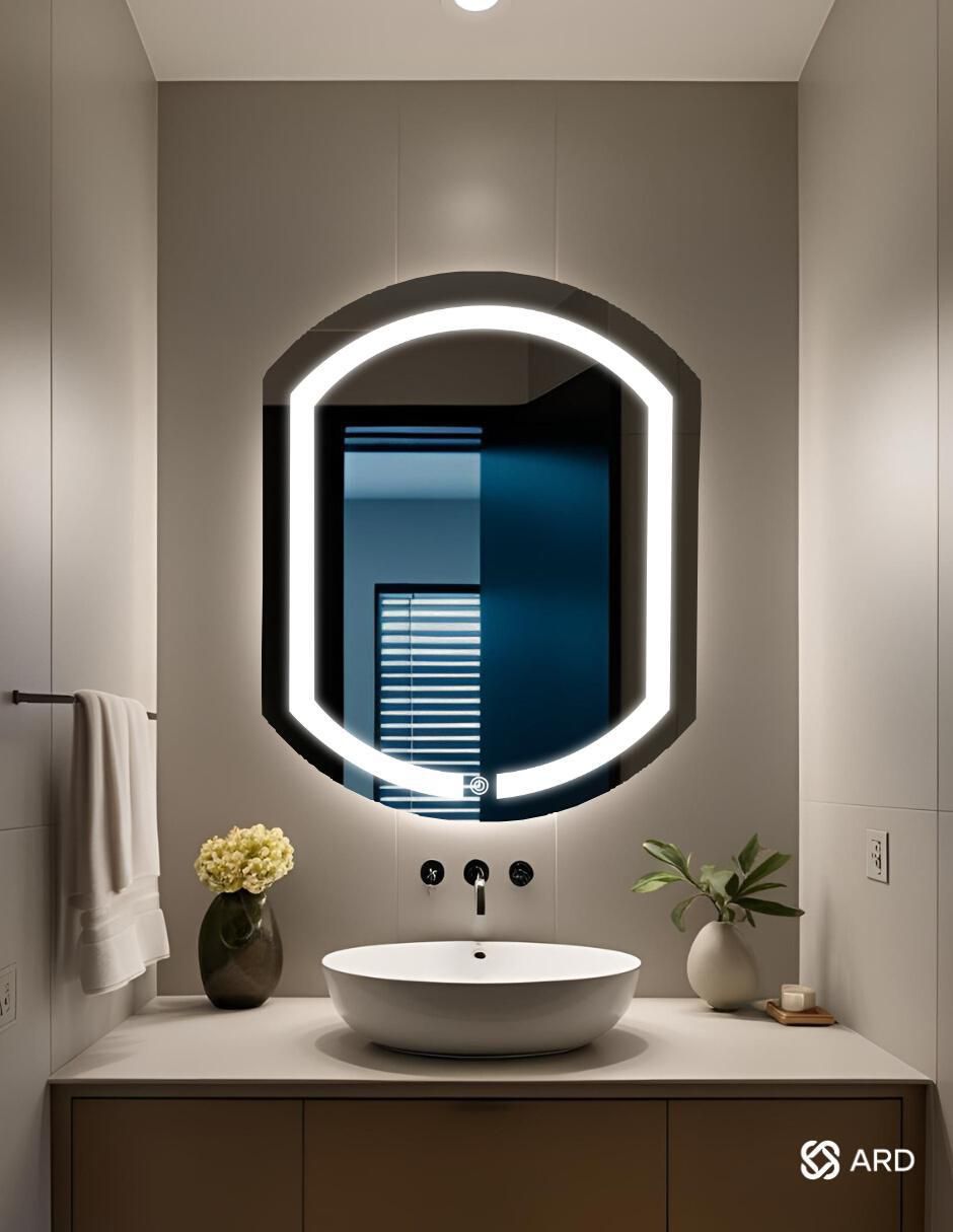 Espejo ovalado Ard para baño con luz Led Luminous Capsule