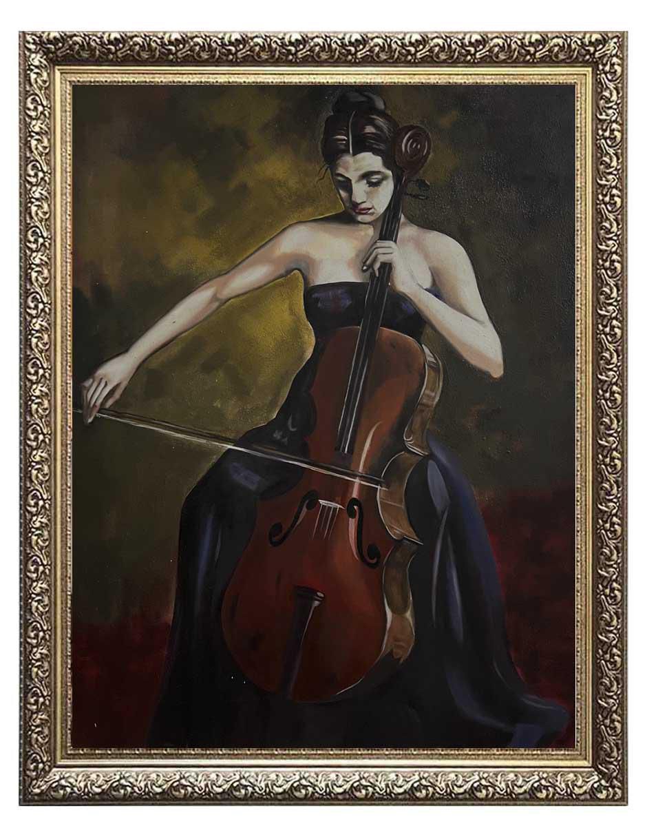 Pintura Cello Woman técnica óleo Representaciones Antiguas Pintura Cello Woman técnica óleo Representaciones Antiguas