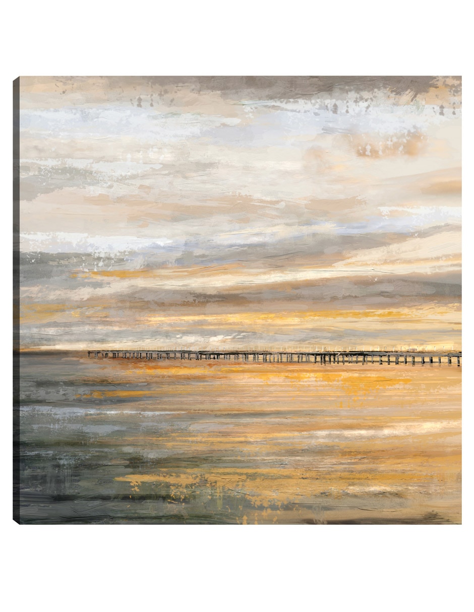 Cuadro decorativo Muelle Al Atardecer técnica mixta Crepúsculo Cuadro decorativo Muelle Al Atardecer técnica mixta Crepúsculo