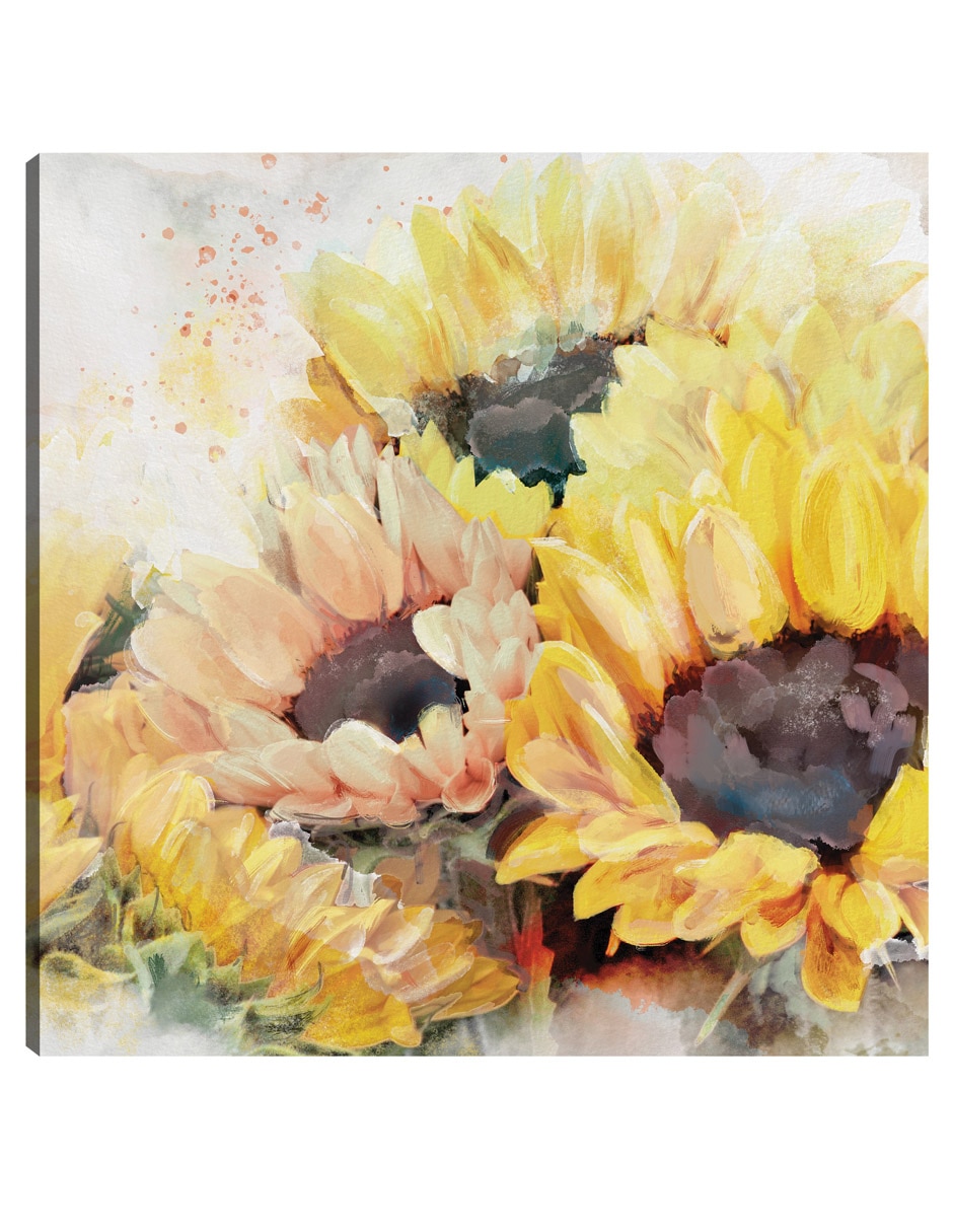 Cuadro decorativo Panel de girasoles técnica mixta Cuadros Jr Floral