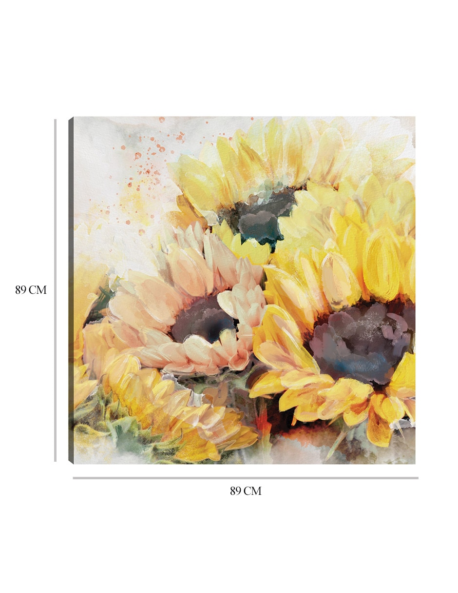 Cuadro decorativo Panel de girasoles técnica mixta Cuadros Jr Floral