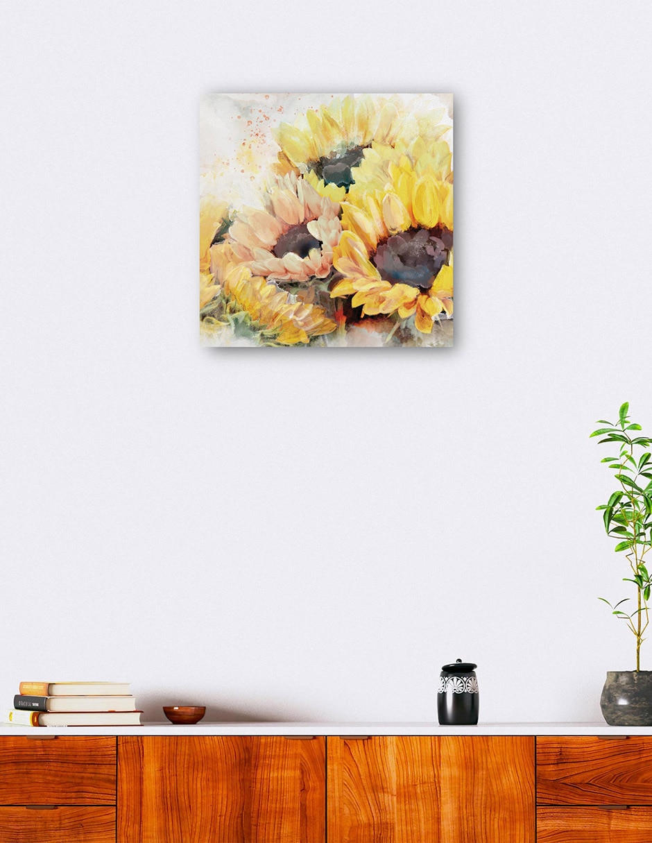 Cuadro decorativo Panel de girasoles técnica mixta Cuadros Jr Floral