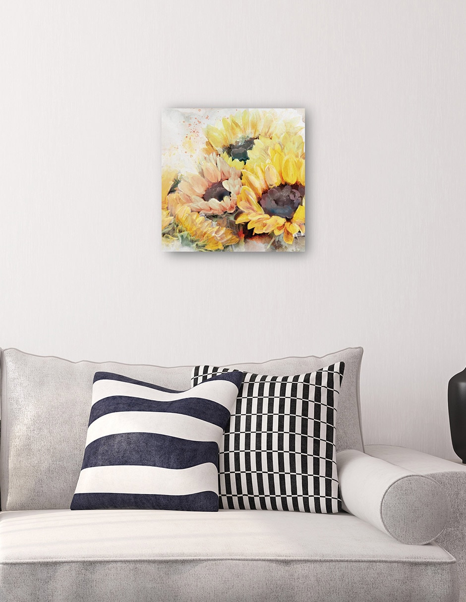 Cuadro decorativo Panel de girasoles técnica mixta Cuadros Jr Floral