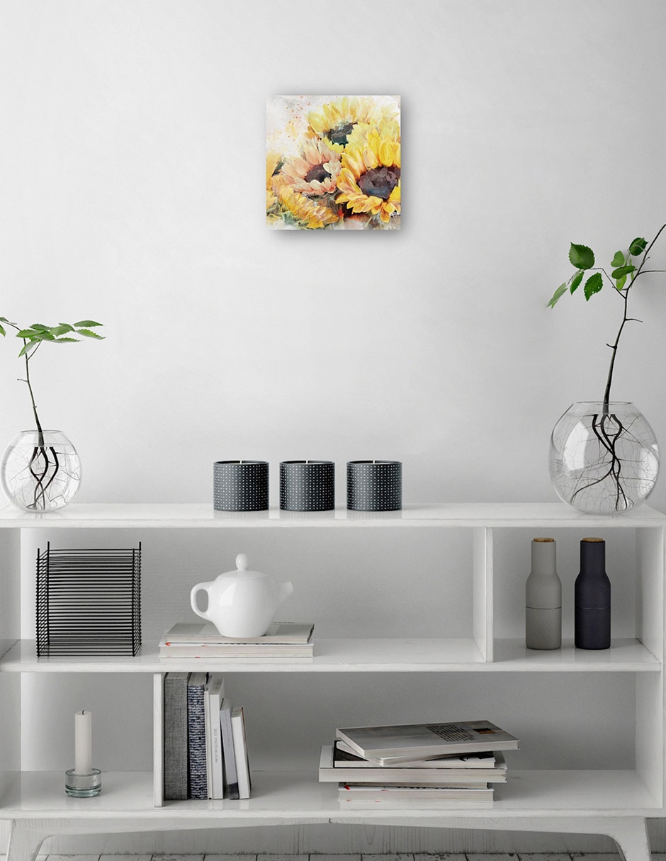 Cuadro decorativo Panel de girasoles técnica mixta Cuadros Jr Floral