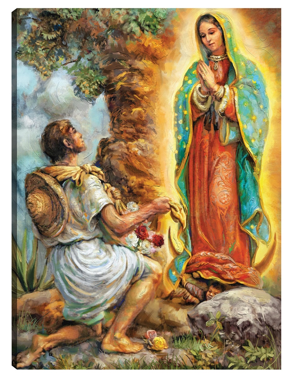 Cuadro decorativo Señora De Guadalupe Y Juan Diego técnica mixta Religión