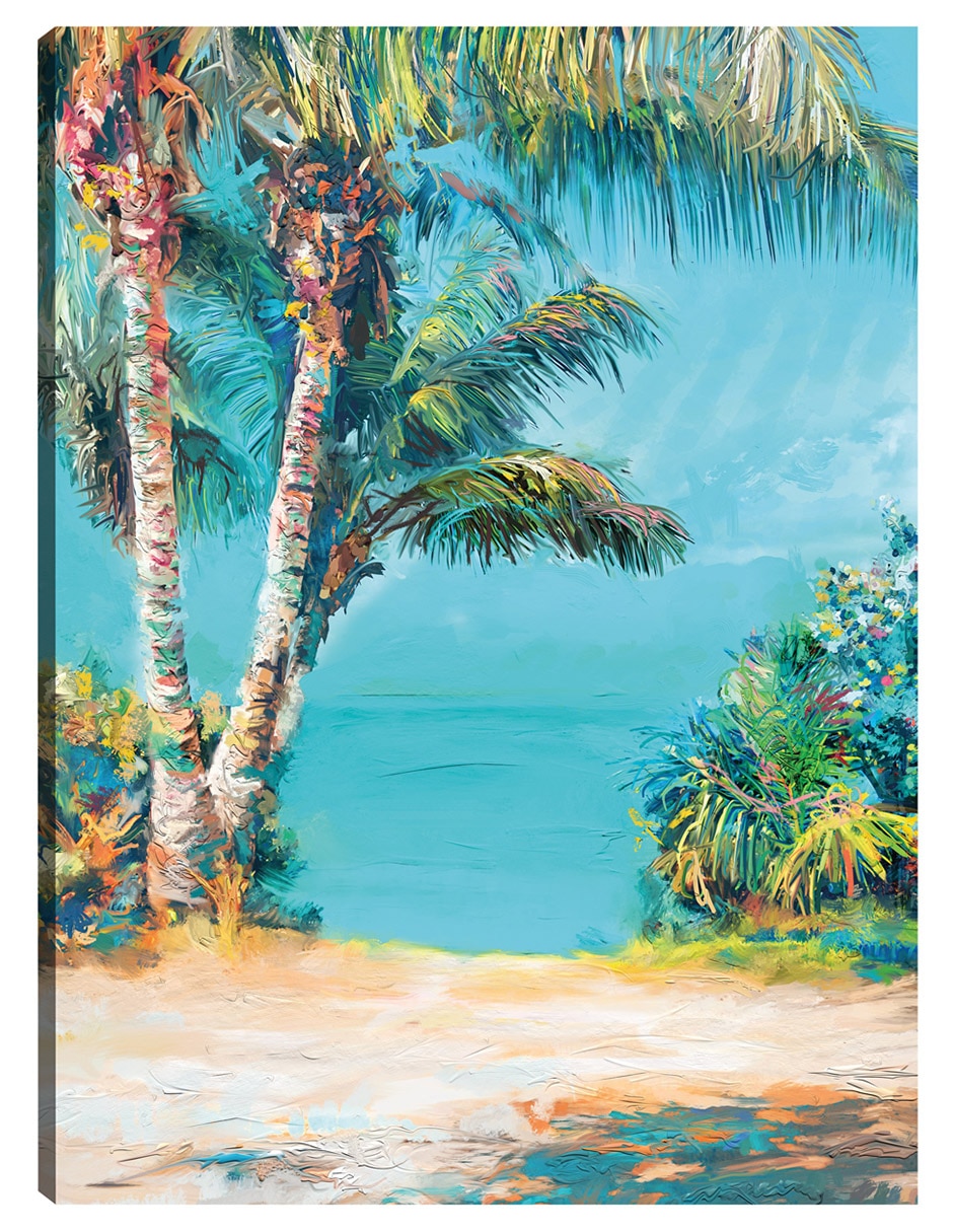 Cuadro decorativo Verde Azulado Tropical técnica mixta Trópico