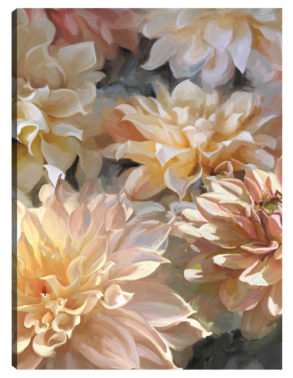 Cuadro decorativo Sherbert Dalias técnica mixta Floración