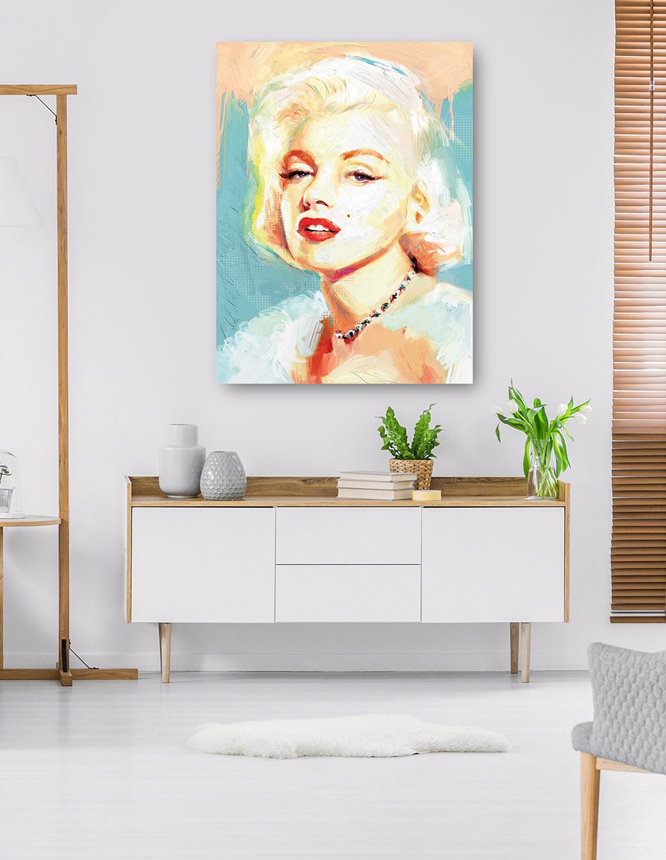 Cuadro decorativo Norma Jeane técnica mixta Famosos 4