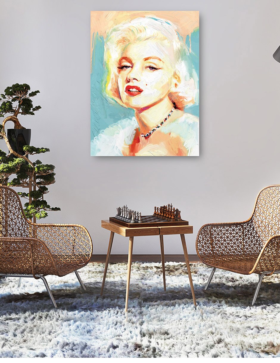 Cuadro decorativo Norma Jeane técnica mixta Famosos 5