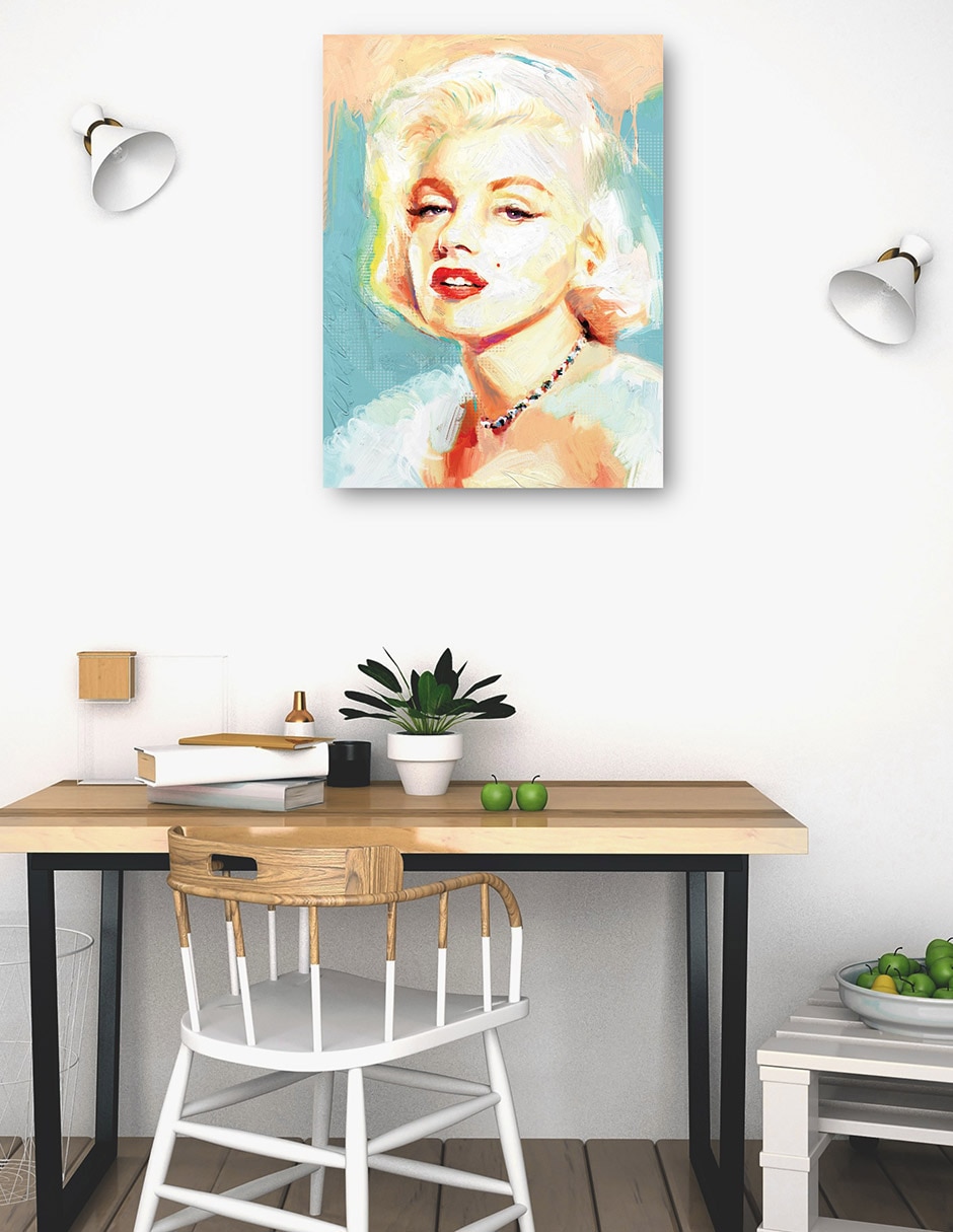 Cuadro decorativo Norma Jeane técnica mixta Famosos 6