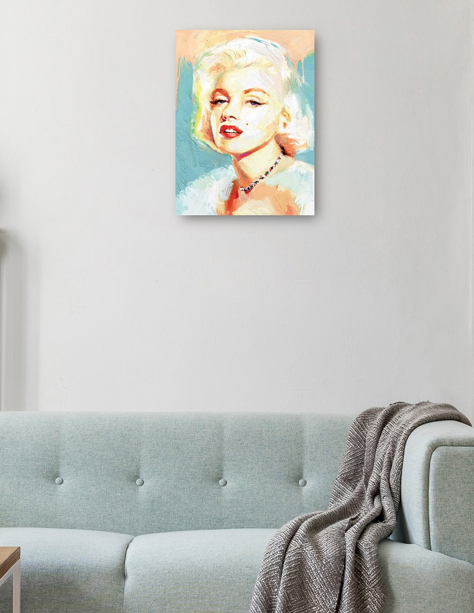 Cuadro decorativo Norma Jeane técnica mixta Famosos 8