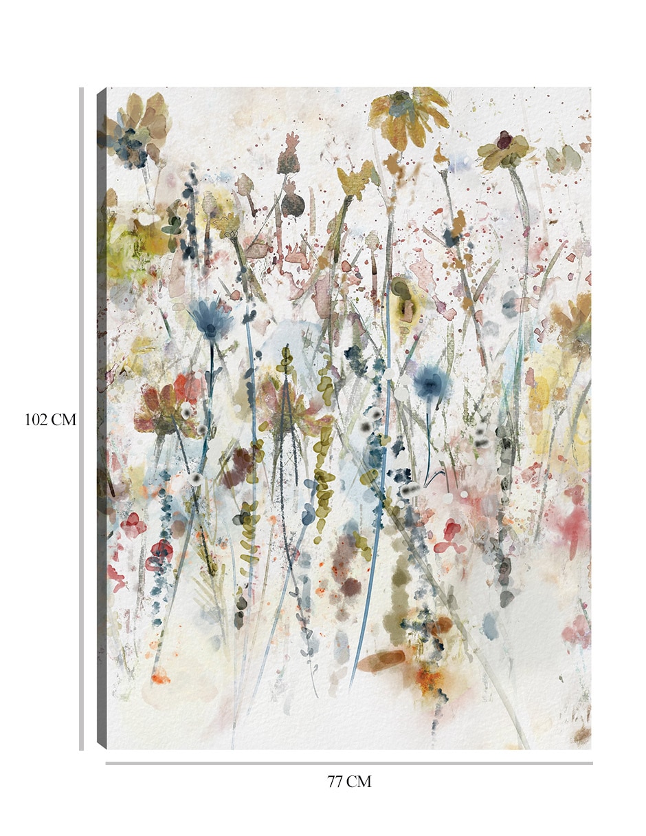 Cuadro decorativo Flores Silvestres En Acuarela Ii - Lienzo 77X102Cm técnica mixta Naturaleza 9