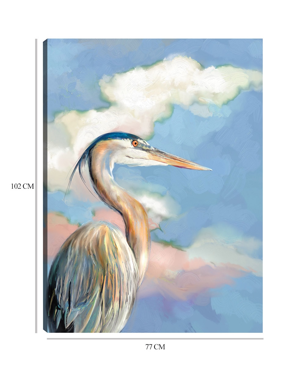 Cuadro decorativo Retrato De Garza técnica mixta Aves Silvestres 9