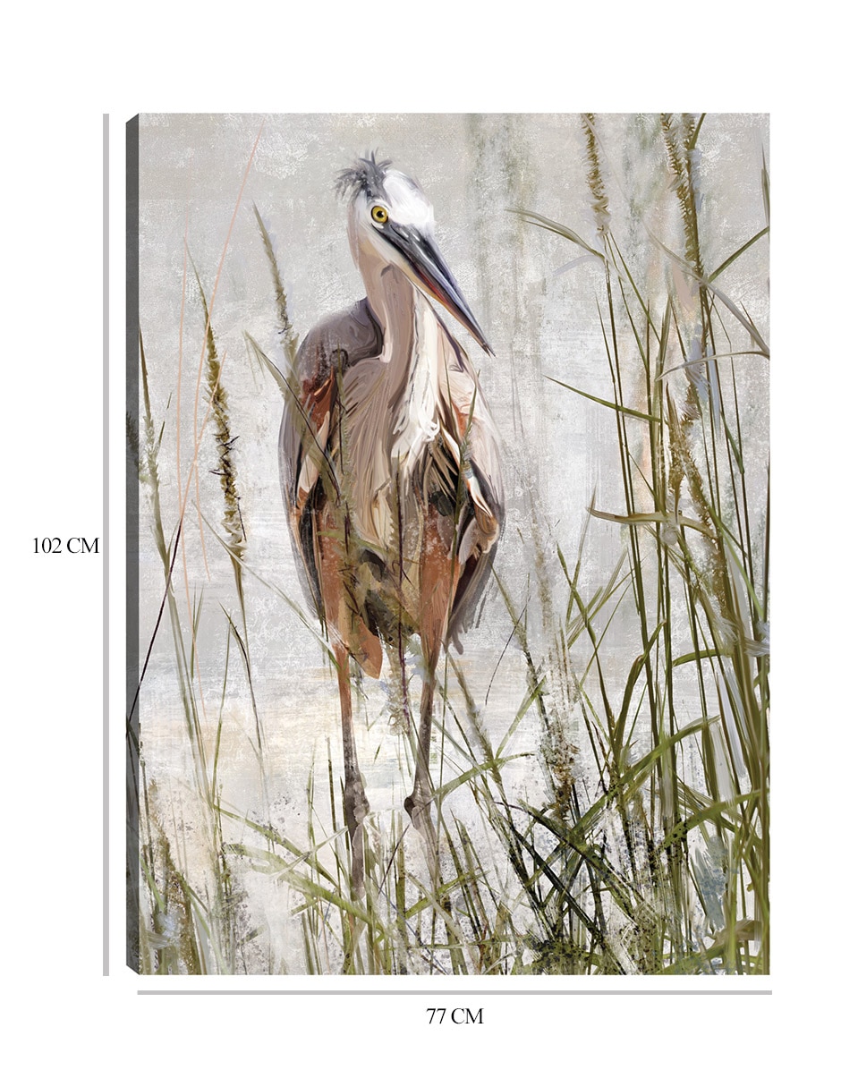 Cuadro decorativo Retrato De Garza Azul técnica mixta Aves Silvestres 9